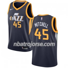 Män Utah Jazz Tröja Donovan Mitchell 45 Nike 2017-18 Navy Swingman